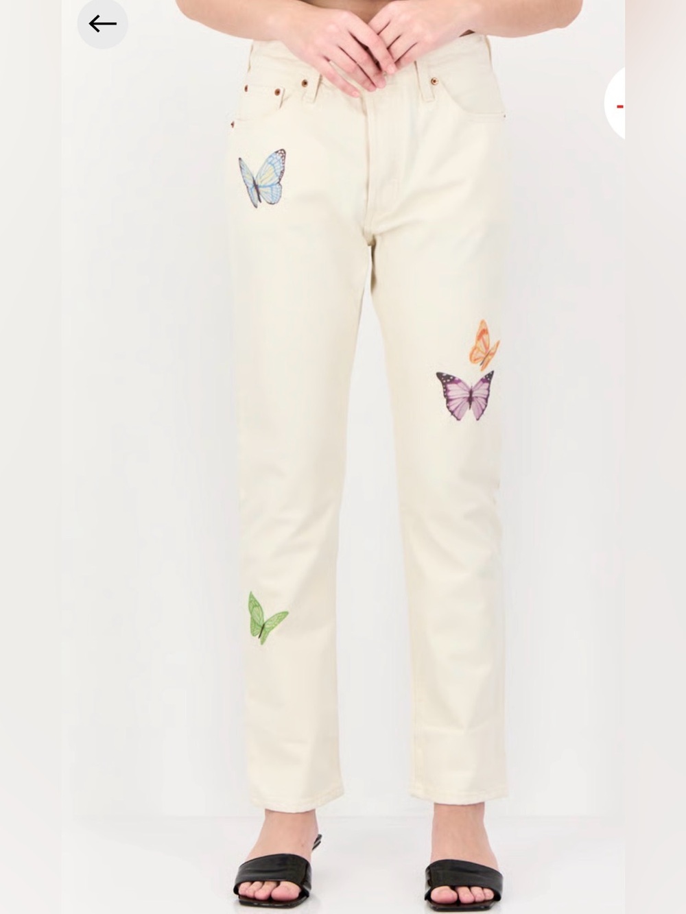 Levi’s Women’s White 501 Butterfly Jeans Size 30 x 28 EUC - Picture 1 of 12